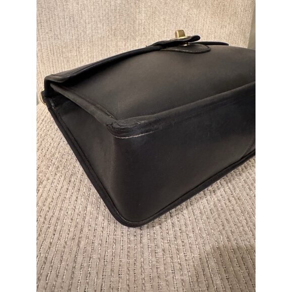 VTG 90s Y2K COACH WILLIS 9927 Black Bag Handbag Black Leather Satchel CLEAN - Picture 7 of 16
